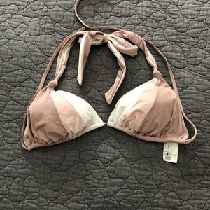 Taupe /Pink / Cream Bikini top